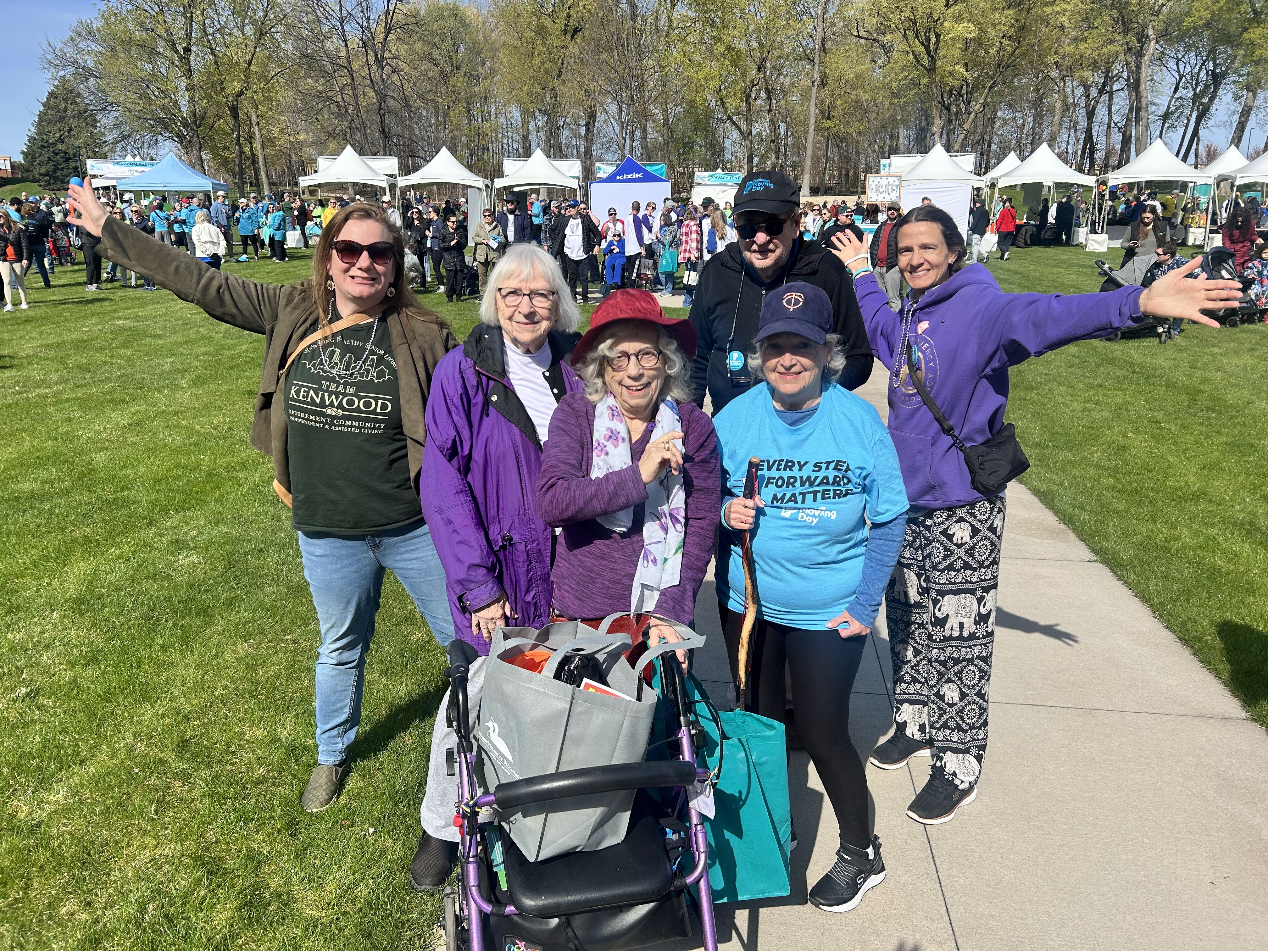 Michelle Robbins with residents